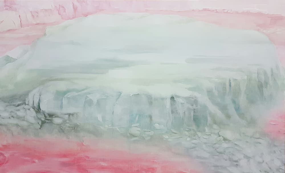 홍순명, La vie en rose-4대강 III, 캔버스에 오일, 89.5x145.5cm, 2016
