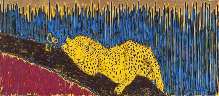 달콤한 꿈 Sweet dream, carving of acrylic paint, 30x70cm, 2016