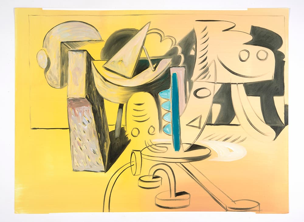 박경률 <Ideal group of sculptures (V/P #69)> Oil on paper, 42X56cm, 2017