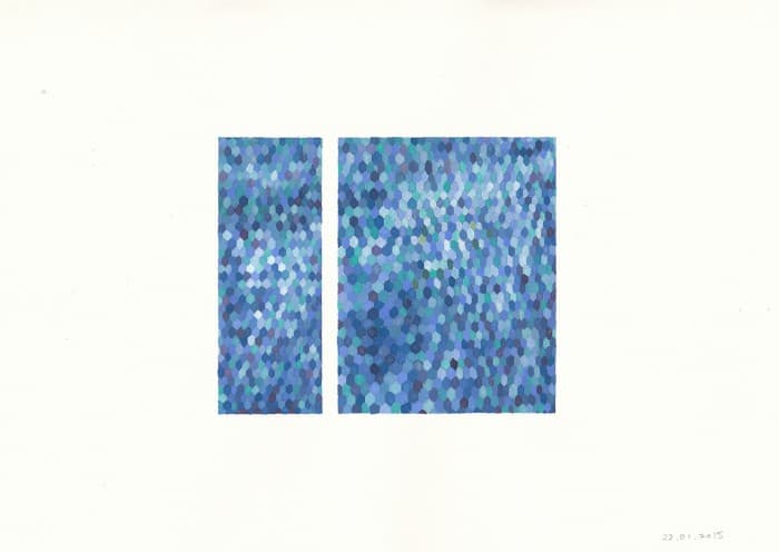 정유미, Reykjavik 22012, 2015, Acrylic paint and pencil on paper, 21×29.5cm
