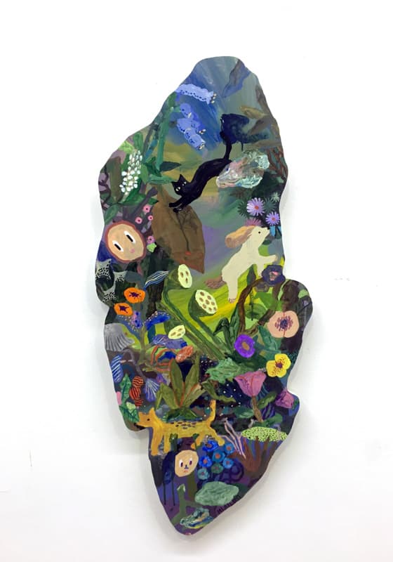 이미주_자작나무 판넬에 수성페인트_45x100cm_2017
