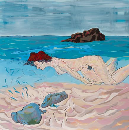 방정아, 생각을 말아야지, 2015, 캔버스에 아크릴, 97x97cm