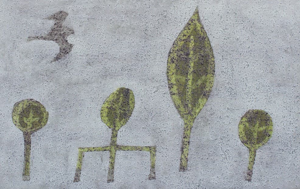 평상이 있는 풍경, 캔버스에 안료, 53 x 34cm, 2017