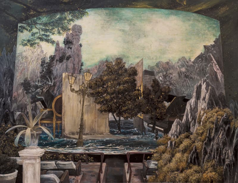 라오미, 만물상, 장지에분채, 130x170cm, 2018