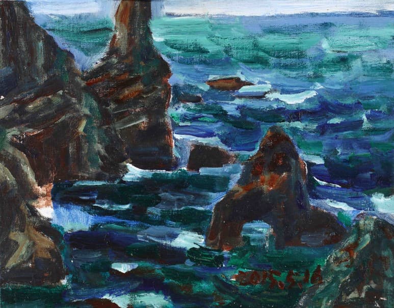 서용선, 독도1 Dokdo1, 31.8x40.7cm ,Acrylic on canvas, 2015