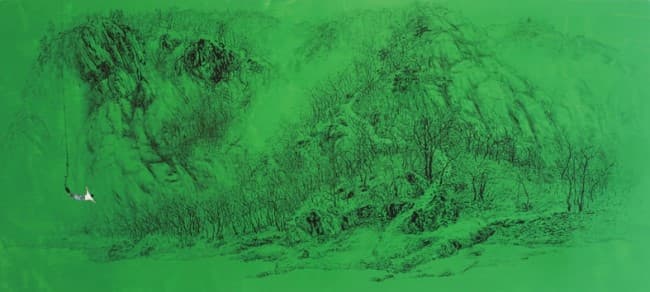 Vertical Jump 2013 Korean ink on canvas, Acrylic 120×65cm