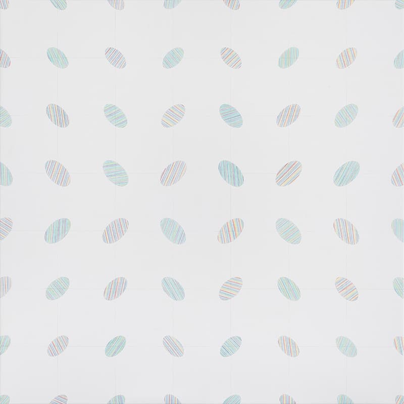 Expanding Net 02-21, 70x70cm, Colored Pencil on Canvas, 2021