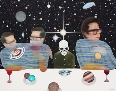 최상진_어느 오프닝_캔버스에 스프레이 페인트, 유채_116.8x91cm_2015