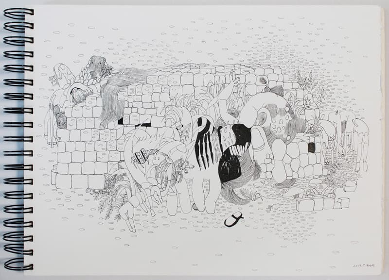 전윤정_White noise series 1_종이에 드로잉_19×28cm_2019