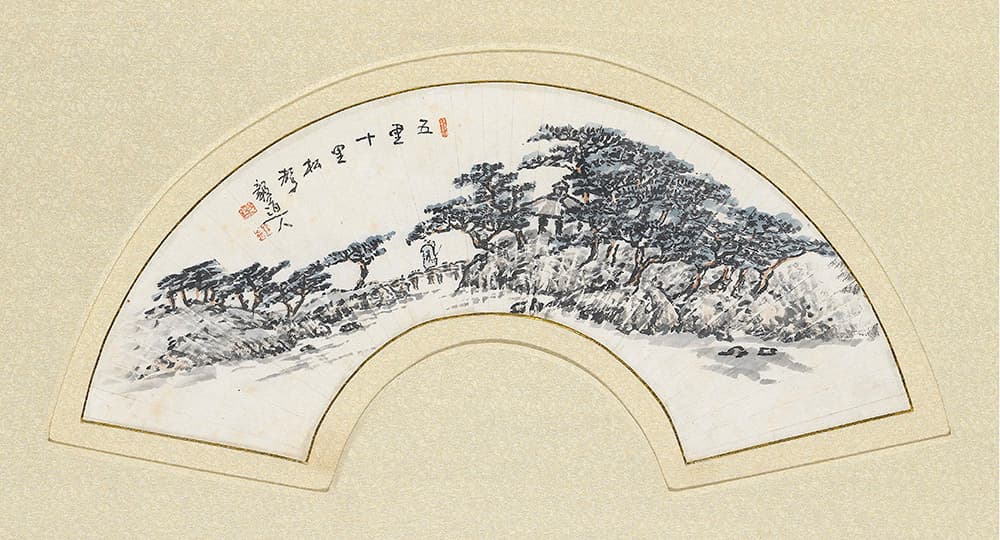 허백련_산수화_한지에 수묵_14×50cm_1950년대