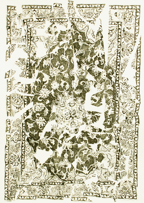 김미로 깨진 깔개 콜라쥬 Etching, collage 30 x 20cm 2017