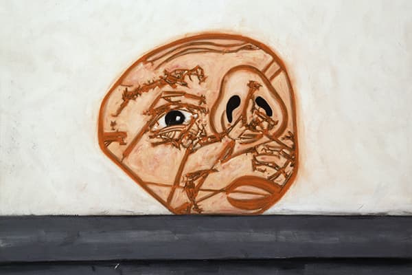 Tony Bevan_Wall(PC9714)_1997_Acrylic and charcoal on cavas_166x179cm