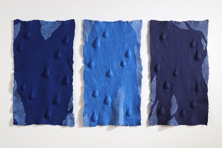 흔적-1706 Felting and stitching / Felt with mixed media 60 × 110cm each 2017