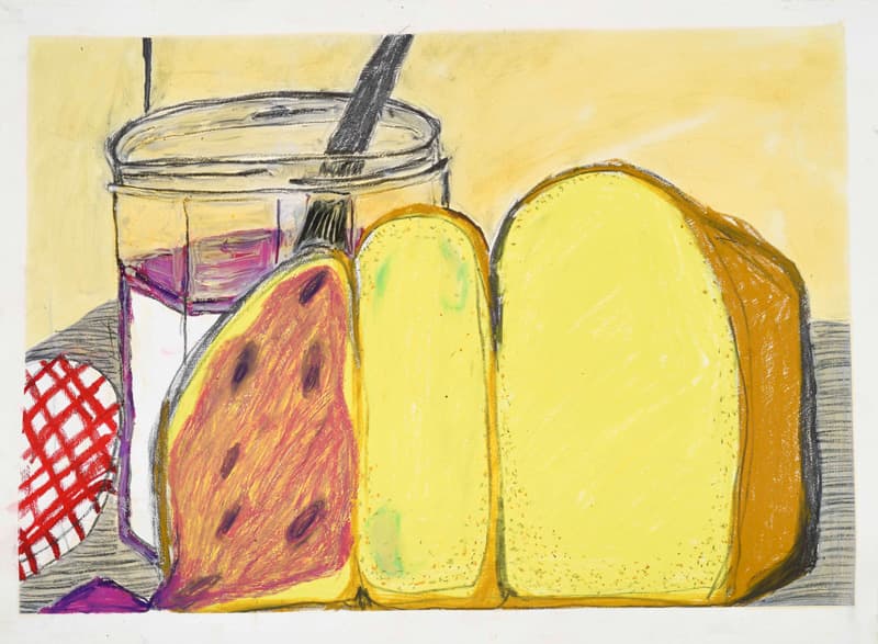 장유희, Bread and jam, 2016, Graphite and oil on paper, 57×75.5cm