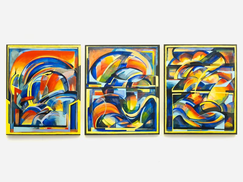 이수민, Racing. Acrylic on canvas, 72.7 x 60.6 cm each, 2019
