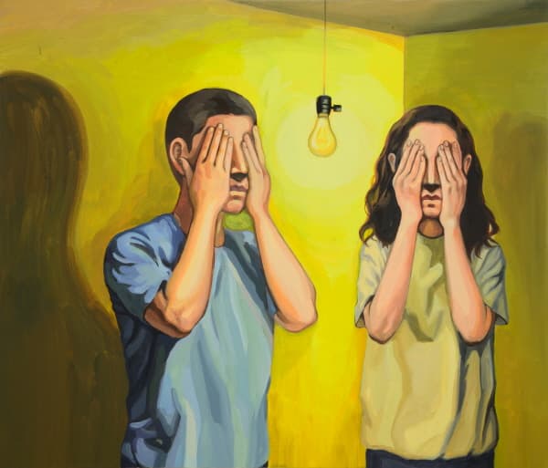 박용화, <어둠 속에서 빛을 마주하다.>, Oil on canvas, 53.0×45.5cm, 2015