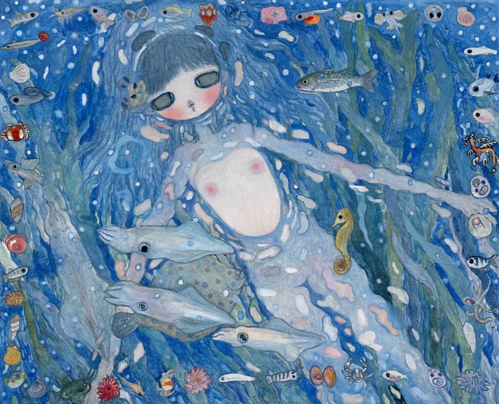 Regeneration of Ocean Flowers_2015,Oil on canvas,130 x 162 cm ©2015 Aya Takano/Kaikai Kiki Co., Ltd. All Rights Reserved. (사진제공:조현화랑)