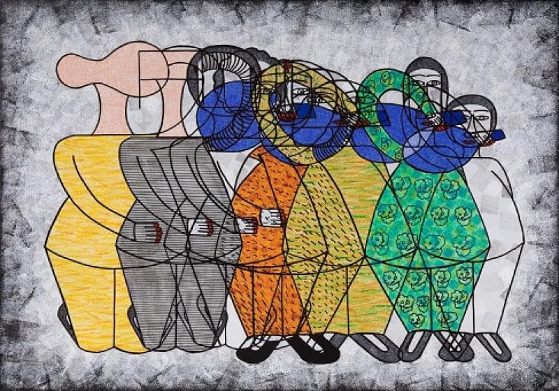 한부열, 술마시고노래해요2_65x91cm_acrylic on canvas_2017