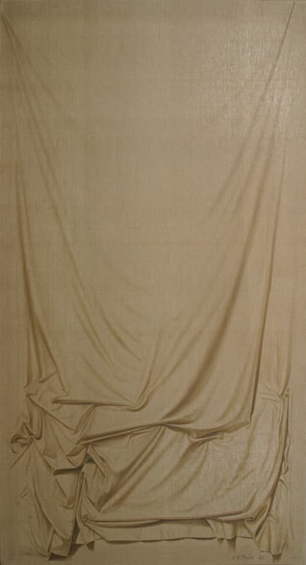 Park Jang Nyun, Hempcloth 89-1, 1989 oil on hemp cloth, 240 x 130 cm, courtesy of the Artist