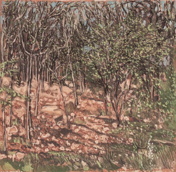유근택, <산책>, 2016, 한지에 수묵채색, 147x152cm