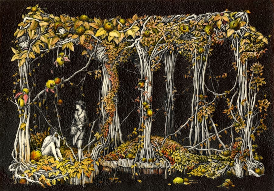 안준영, Parade, 2014, ink on paper, 78.8X109cm