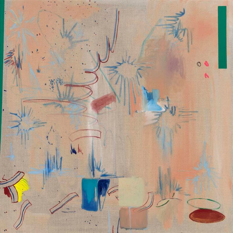 BEK HYUNJIN. 쓸쓸한 정전기 Lonesome Static, 2018, Oil on linen, 93 x 93 cm. Courtesy of the artist & PKM Gallery.
