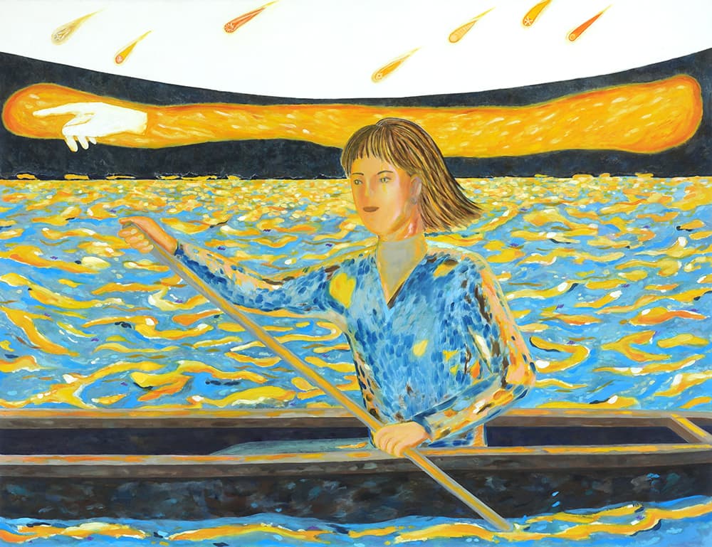 Evening sun, 112.1×145.5cm, oil, mixed medium on canvas, 2021