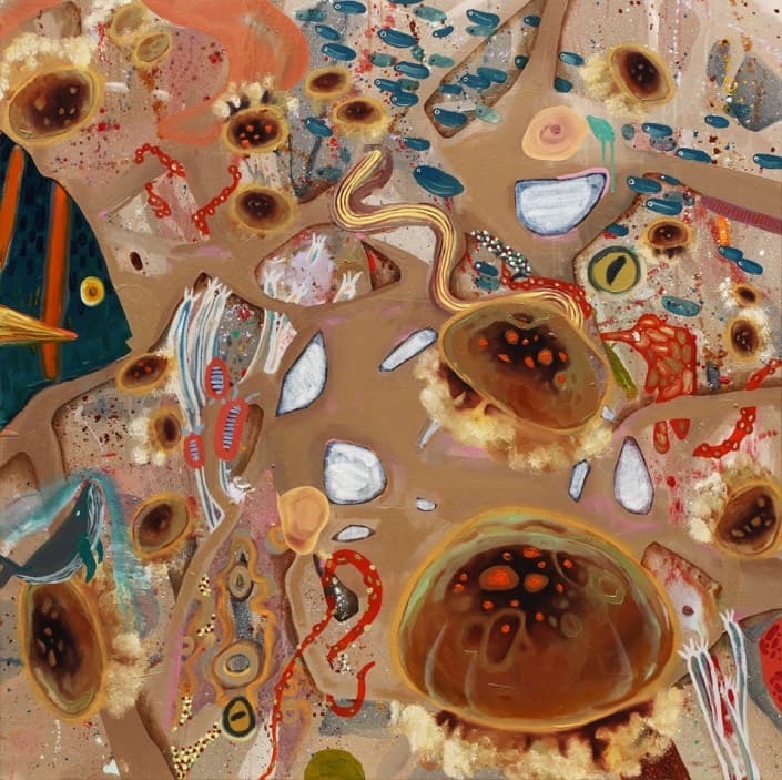 In the Belly of a Shark, 91×91, oil on canvas, 2016