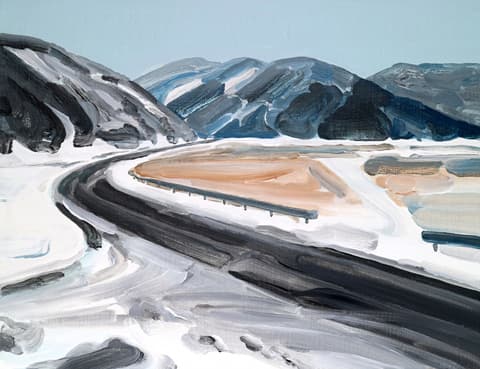 노석미, 눈이 온 뒤 After the snow 21, 2018, acrylic on canvas, 31.8 x 40.9 cm