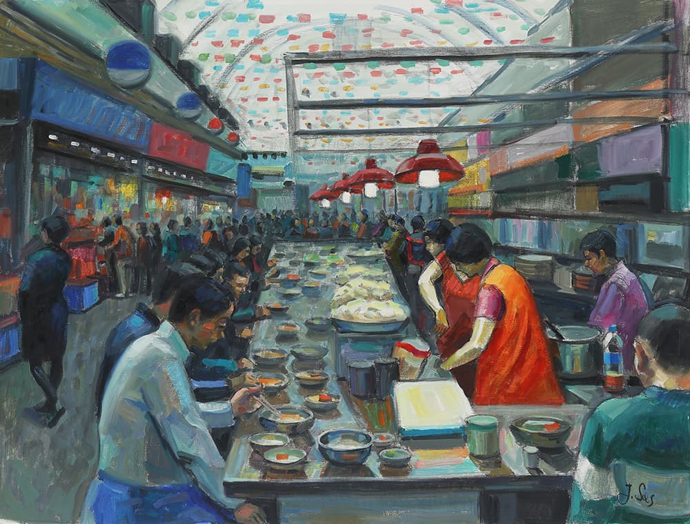 헤수스 수스 몬따예스, 광장시장 1, 2020, 캔버스에 유채, 89×116cm