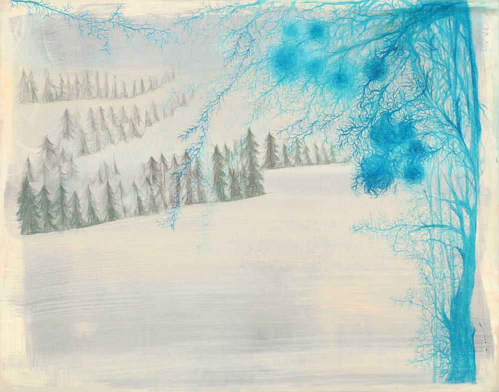 김하영, 풍경, 2019, Colored pencil and acrylic on paper, 27.5x35cm
