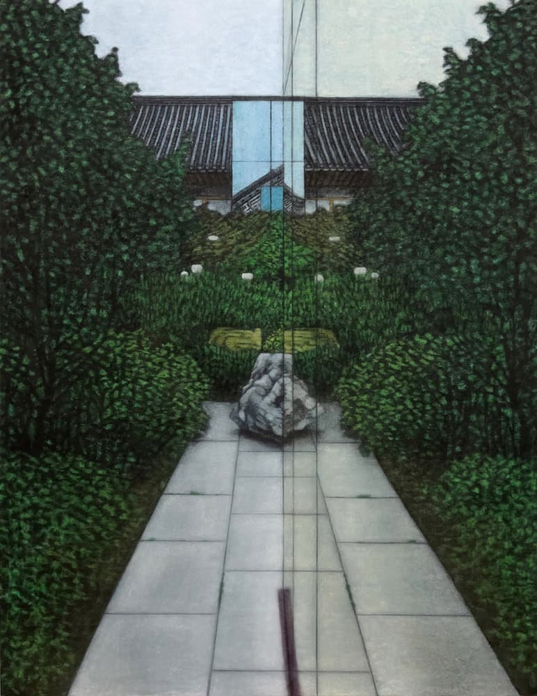 이성경, 또 다른 그림자 22-3, 장지에 채색, 목탄, 145.5×112.3cm, 2022