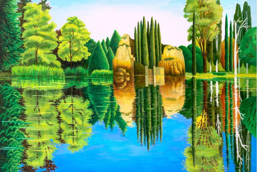 이효연 좋은 풍경1(Right Landscape1) Acrylic on linen 193.9x130.3cm 2015