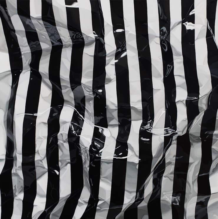 서웅주, crumpled zebra stripe, 97x96cm, 2016