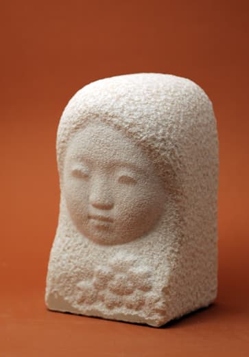유향숙, 얼굴 , 분홍대리석, 12x10x20cm, 2018