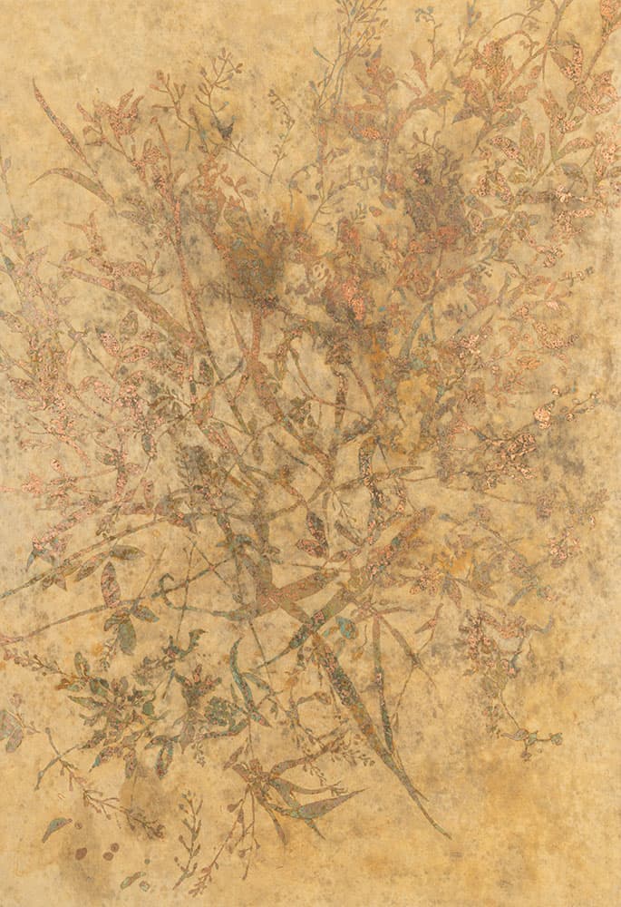 조현수 Hyeonsu Jo, Thicket 6, 2026, Copper leaf on Korean paper, 116.8 x 80.3cm