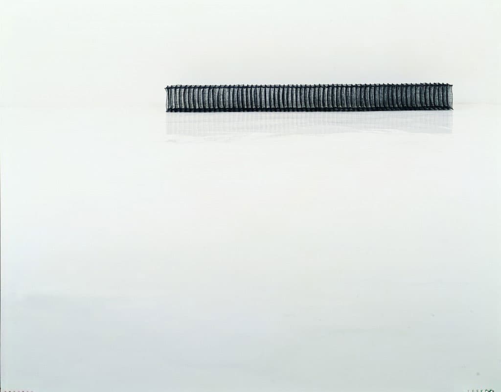 늘어난시간 080701, 아바카섬유, 쪽 염색, 재봉, 14 x 14 x 160 cm