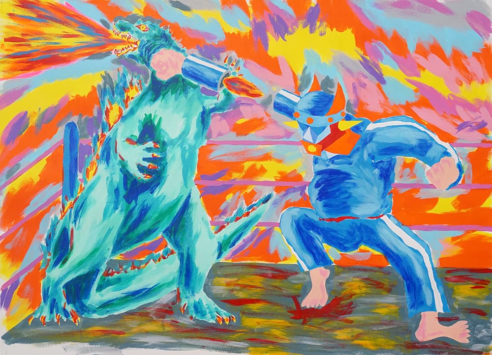 성태진, 로켓트펀치 acrylic on paper 42 X 60cm 2018