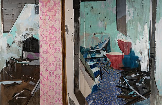 구샛별, 부숴진 벽, 91×138cm, oil on canvas, 2018
