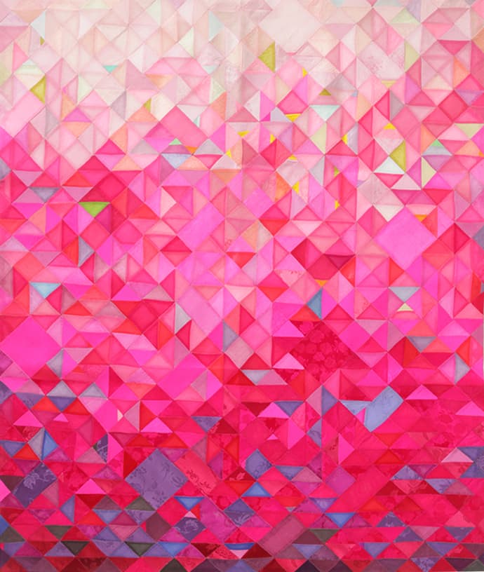 문혜경, 색을 짓다-1, 명주·사(絲)·단(緞), 104x85, 2015