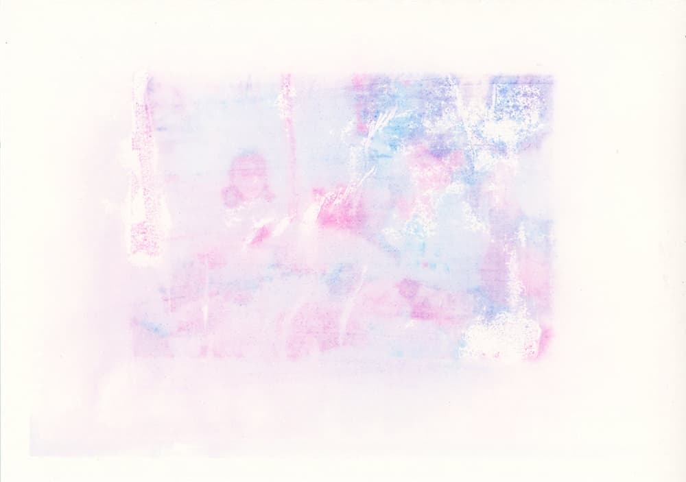 이진희, 당신의 앞, 2022,(디테일컷), 12.5x18cm, 종이 위에 잉크, 비닐