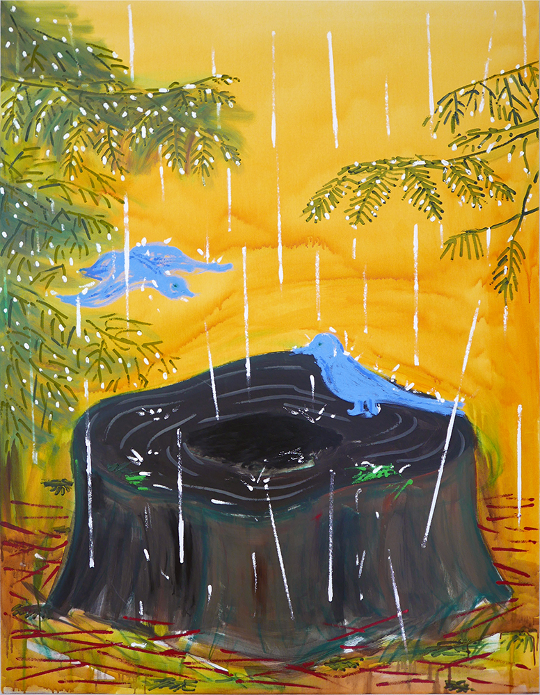 김민수, 빗속에서 1 In the rain 1, Acrylic, oil on canvas, 145.5x112.1cm, 2022