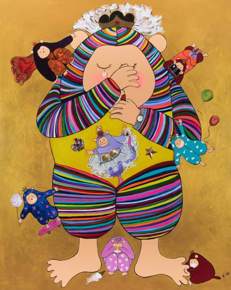 린케이_우는 여자_mixed media on canvas_130X162cm_ 2016