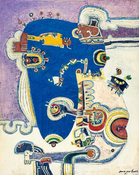 곽덕준 역사의 잔영이 꿈을 꾸다 II 1968 나무판넬에 석고, 호분, 수지, 수채, 아크릴 163 x 132 cm