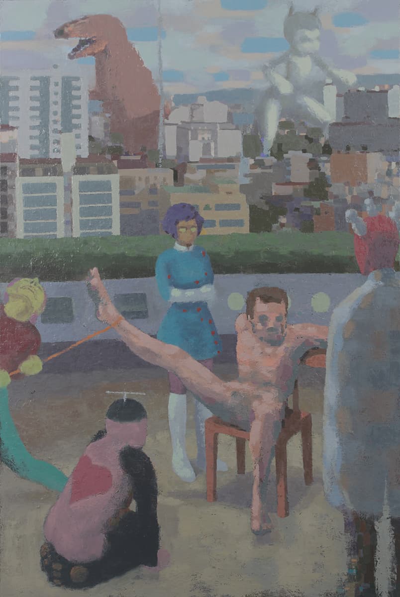 임동승, 수난극(A Passion Play), Oil on linen, 194x130cm, 2019