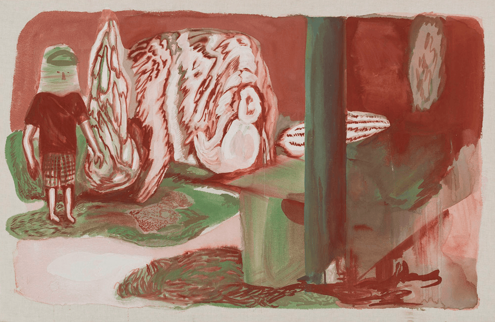 정주원,이야기들에 대한 이야기, 광목에 과슈,홍분,호분, 65.1x100cm,2016