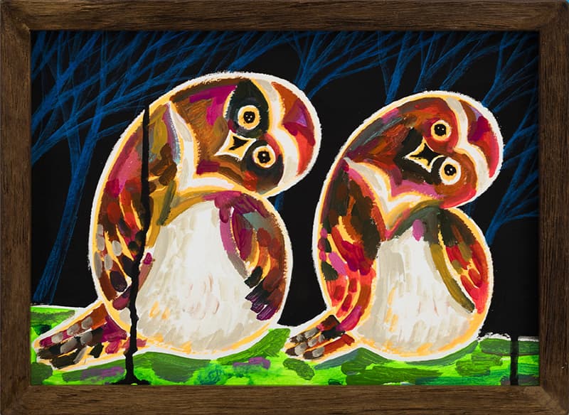 박지혜_올빼미_acrylic and gouache on paper_ 23.4x32.1cm_2019