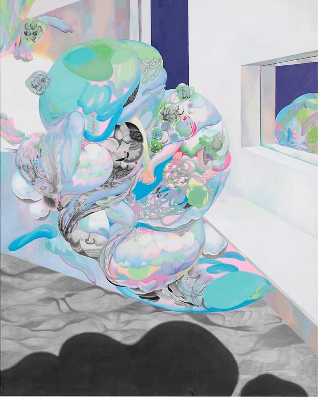 함미혜_기분_장지에 먹, 채색_160x132cm_2018