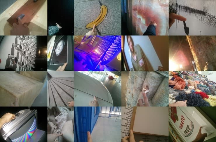 다비드 리프팅게, Me Touching Art, 2013 – ongoing, photo – installation