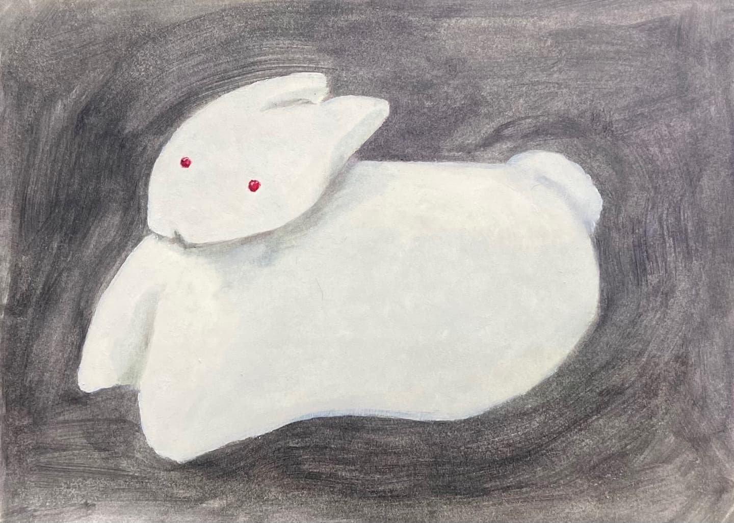 눈토끼드로잉. 종이에 유화. 30x40.2021